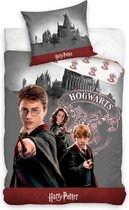 Harry Potter Dekbedovertrek - Eenpersoons - 140x200 cm - Kussensloop 60x70 cm - Katoen - Harry, Ron & Hermelien