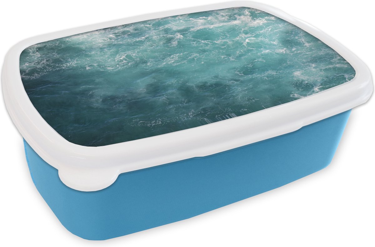 Broodtrommel Blauw - Lunchbox - Brooddoos - Zee - Water - Turquoise - 18x12x6 cm - Kinderen - Jongen