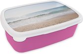 Broodtrommel Roze - Lunchbox - Brooddoos - Strand - Water - Turquoise - 18x12x6 cm - Kinderen - Meisje