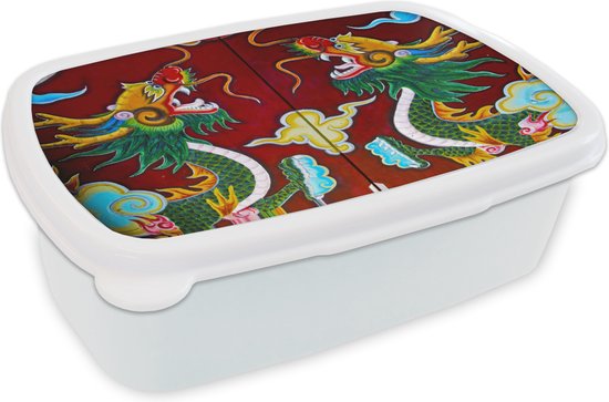Broodtrommel - Lunchbox - Brooddoos - Deur met draken - 18x12x6 cm - Volwassenen | bol.com
