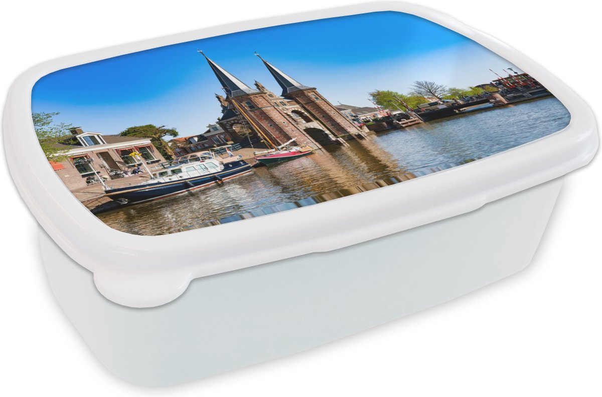 Broodtrommel Wit - Lunchbox - Brooddoos - Friesland - Boot - Sneek - 18x12x6 cm - Volwassenen