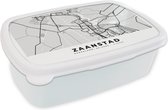 Boîte à pain Wit - Boîte à lunch - Boîte à pain - Plan de la ville - Zaanstad - Nederland - 18x12x6 cm - Adultes