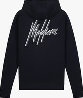 Malelions Men Double Signature Hoodie - Navy/White