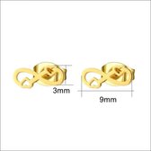 Aramat jewels ® - Goudkleurige zweerknopjes infinity oorbellen chirurgisch staal 9x3mm