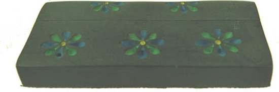 Kaarthouder met Bloemen in Zeepsteen