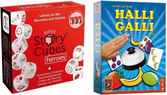 Afbeelding van het spel Spellenbundel - Dobbelspel - 2 Stuks - Rory's Story Cubes Heroes & Halli Galli