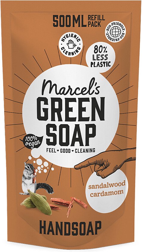 Marcel's green soap navulling 500 ml - Sandelhout en Kardamom
