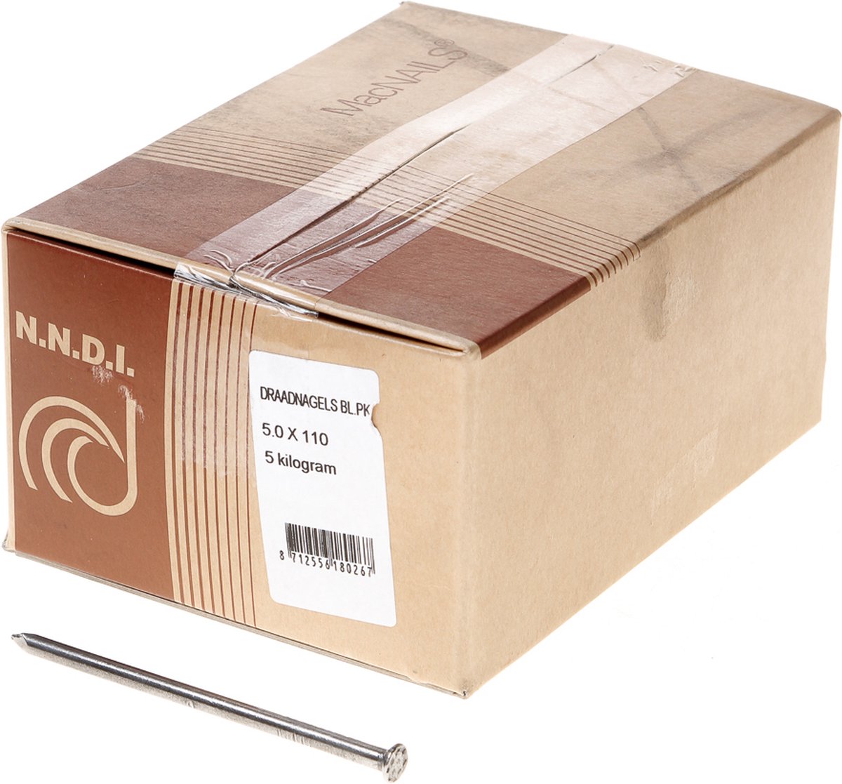 Van der Loo Draadnagel platkop blank 5.0 x 110mm 5kg