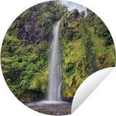 Tuincirkel Waterval in het Nationaal park Whanganui in Oceanië - 60x60 cm - Ronde Tuinposter - Buiten