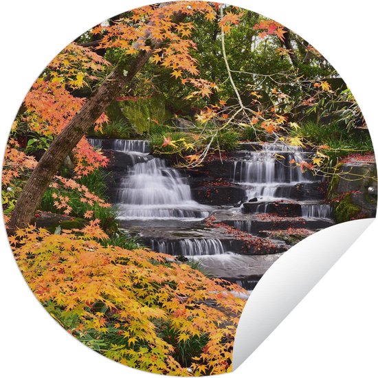Garden Circle Feuilles d'Automne à Kobe au Japon - 150x150 cm - Affiche Ronde de Jardin - Extérieur
