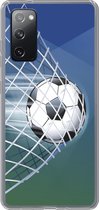 Geschikt voor Samsung Galaxy S20 FE hoesje - Een illustratie van een voetbal in het net -Jongens - Meisjes - Kinderen - Siliconen Telefoonhoesje