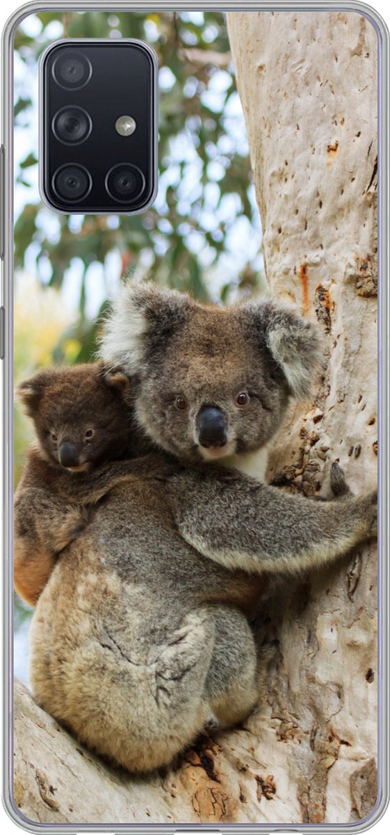 Telefoonhoesje Geschikt voor Samsung Galaxy A51 hoesje - Koala's - Kind - Boom - Kinderen - Jongens - Meiden - Siliconen Telefoonhoesje Telefoonhoesje