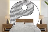 Papier peint photo vinyle - Une illustration d'un logo Yin et Yang esquissé largeur 280 cm x hauteur 280 cm - Tirage photo sur papier peint (disponible en 7 tailles)