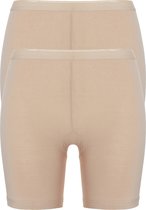 ten Cate Basic women pants (2-pack) - dames slips lange pijp met middelhoge taile - huidskleur - Maat: M