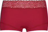 RJ Bodywear Pure Color Kant dames short - donkerrood - Maat: 4XL