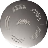 KONAD stempel sjabloon M44 met 6 nagel figuurtjes voor FRENCH MANICURE