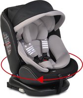 Siège auto Cangaroo Pilot en cuir gris clair SPS Isofix 360° 0-36 kg avec pare-soleil