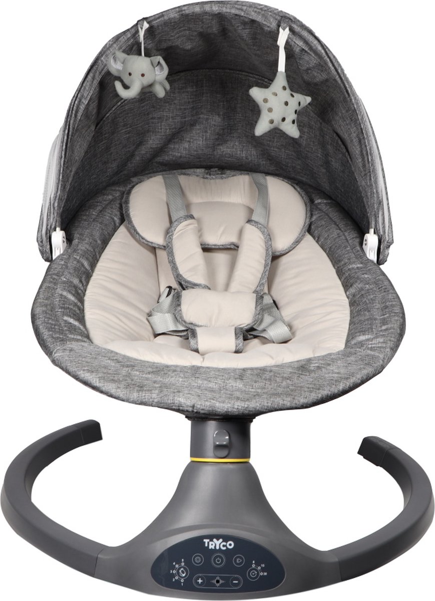 Balancoire Bébé 3-en-1 Gris Clair, Guguplanet