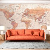 Zelfklevend fotobehang - Oranje wereld, Wereldkaart, premium print