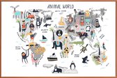 JUNIQE - Poster met kunststof lijst Animal Kingdom -30x45 /Kleurrijk