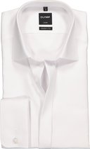 OLYMP Luxor modern fit overhemd - smoking overhemd - wit - structuur stof met Kent kraag - Strijkvrij - Boordmaat: 47