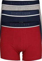 SCHIESSER 95/5 shorts (3-pack) - grijs - blauw en rood - Maat: XXL