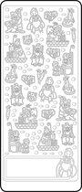 Vaessen Creative Sticker - 10x23cm - 10st - zilver Sinterklaas