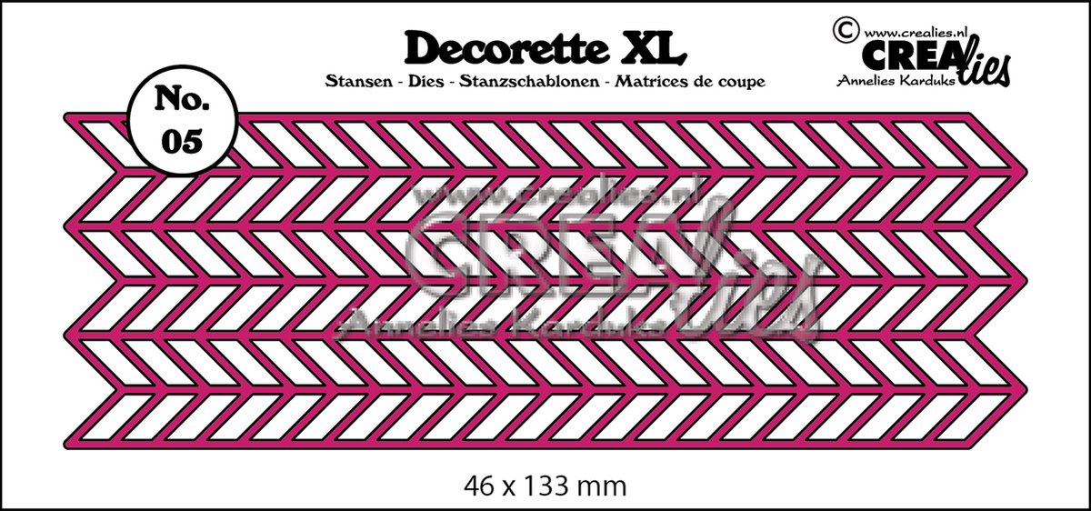 Decorette XL Stansen - Nr.05 - Zigzag - 46x133mm