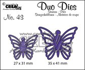 Crealies Duo snijmallen - no.43 Vlinders 5