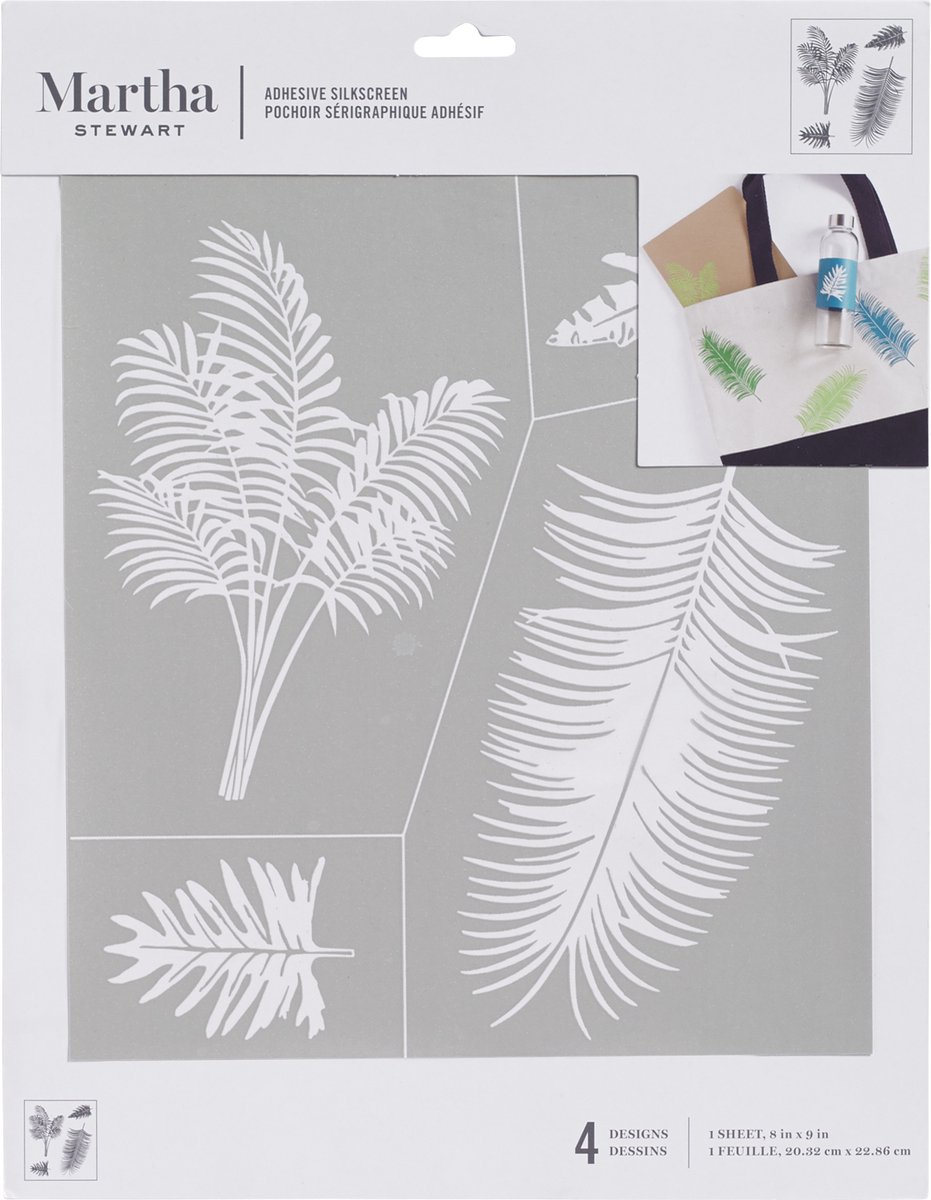 Martha Stewart -Zelfklevende zeefdruk palmen x1