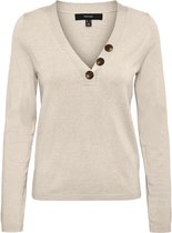 Vero Moda Trui Vmkaris Ls V-neck Button Blouse Ga 10249060 Birch Dames Maat - L