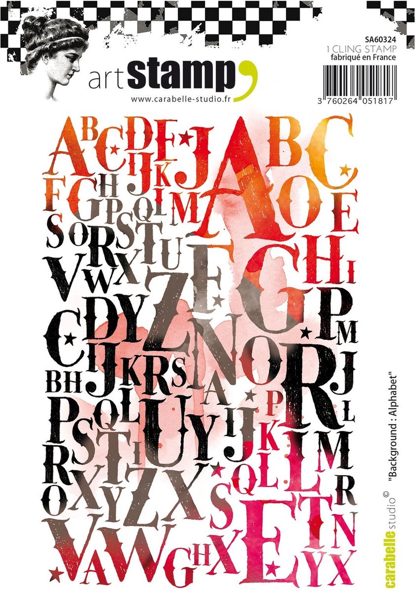 Carabelle Studio Cling stamp - A6 background alphabet