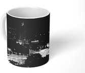 Mok - Panorama van de Noord-Amerikaanse stad San Antonio in Texas - zwart wit - 350 ML - Beker