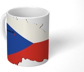 Mok - tekening van de vlag van Tsjechië in de vorm van het land - 350 ML - Beker