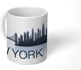 Mok - Een vector tekening van de stad New York met de Brooklyn Bridge - 350 ML - Beker