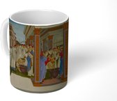 Mok - Four scenes from the early life of Saint Zenobius - Schilderij van Sandro Botticelli - 350 ML - Beker