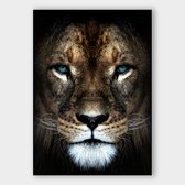 Poster Lion Close-up - Plexiglas - 70x100 cm - Meerdere Afmetingen & Prijzen | Wanddecoratie - Interieur - Art - Wonen - Schilderij - Kunst