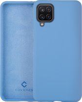 Coverzs Luxe Liquid Silicone case Samsung Galaxy A12 - lichtblauw