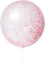 Ballonnen - XL roze confetti  - 3 stuks