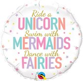 Folie ballon Unicorn Mermaids Fairies - 46 cm