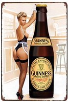 Retro Muur Decoratie uit Metaal Pinup Bier 20x30cm 3475