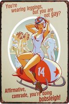 Retro Muur Decoratie uit Metaal Vintage Pinup Girl 20x30cm DU-3506