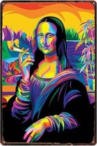 Retro Muur Decoratie uit Metaal Mona Lisa 20x30cm DU-8111