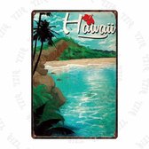 Retro Muur Decoratie uit Metaal Vintage Aloha 20x30cm DU-5372