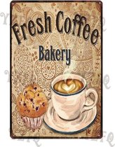 Retro Muur Decoratie uit Metaal Vintage Coffe 20x30cm DU-4848