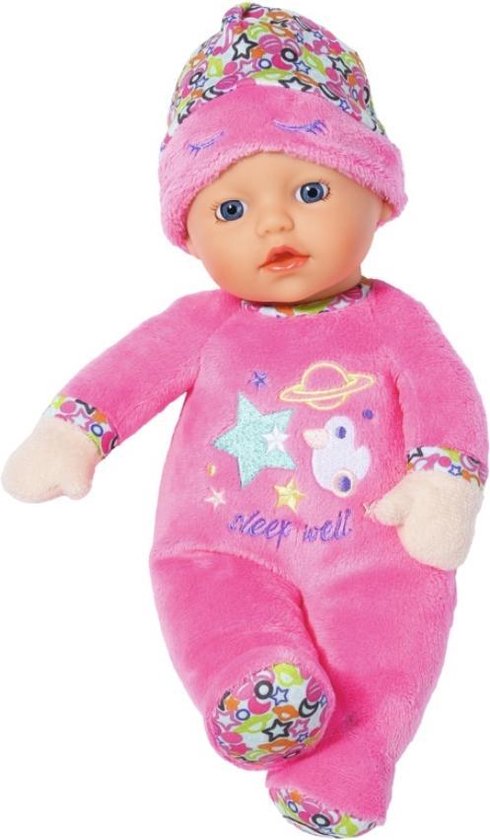 Afbeelding van BABY born Sleepy for Babies Roze met opdruk - Babypop 30cm speelgoed