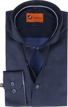 Suitable - Overhemd SL7 Twill Donkerblauw - 40 - Heren - Slim-fit - Extra Lange Mouwlengte