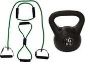 Tunturi - Fitness Set - Tubing Set Groen - Kettlebell 16 kg