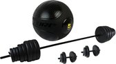 Tunturi - Fitness Set - Vinyl Barbell/Dumbbell Set 50Kg   - Slam Ball 5 kg