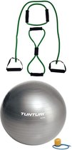 Tunturi - Fitness Set - Tubing Set Groen - Gymball Zilver 90 cm